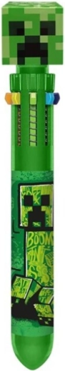 Desaťfarebné pero Minecraft Creeper s 3D topperom - 1 kus