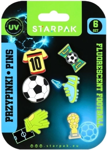 Gumové odznaky Football fluo - 6 kusov