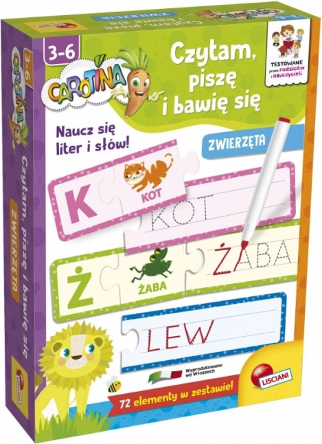 Vzdelávacia sada Carotina čítam, píšem a hrám sa - Zvieratá