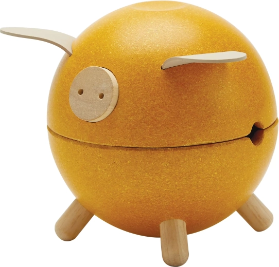 PlanToys drevená kasička žlté prasiatko Orchard