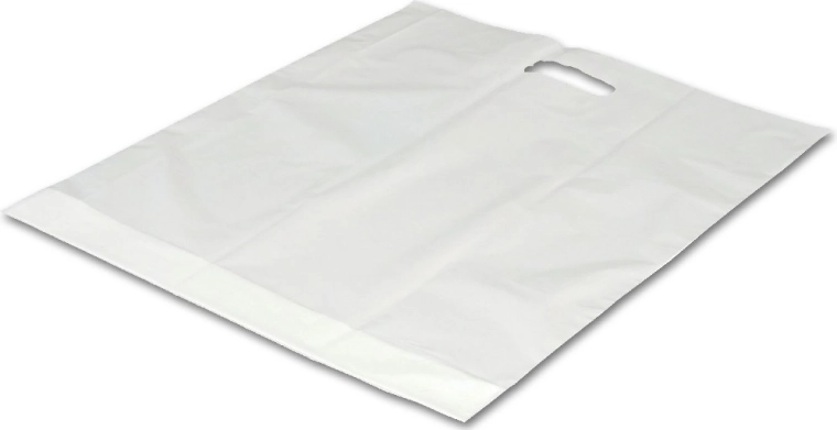 Veľká igelitová taška s pruhmatom biela 54 × 59 cm – 1 kus