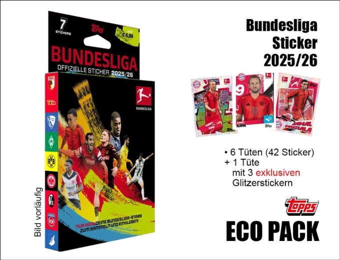 Topps Bundesliga nálepky 2025/2026 eco pack