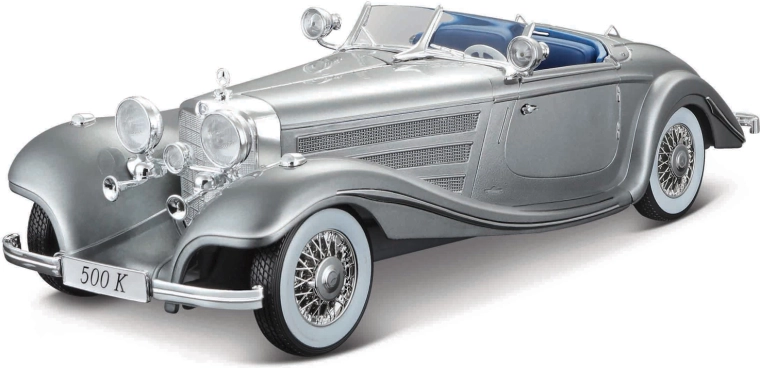 Maisto Mercedes-Benz 500 K typ Specialroadster 1:18 sivý kovový model