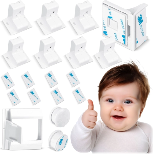 Magnetické detské zámky na skrinky RICOKIDS, sada 8 ks