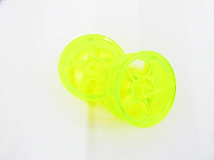 Päťlúčový disk kolesa pre Tamiya 22 v neónovo žltej farbe