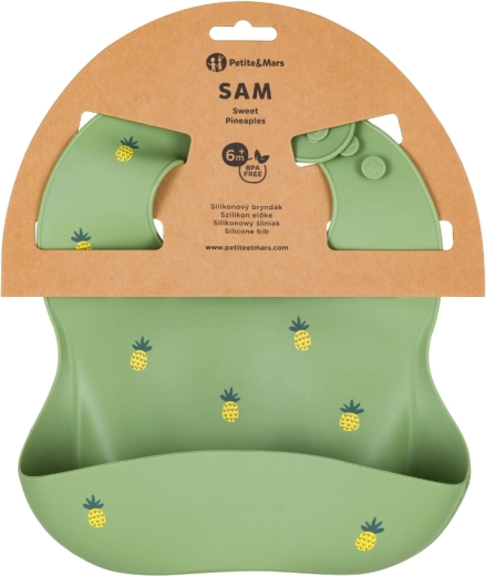 Petite&Mars silikónový podbradník Take&Match Sweet Pineaples 6m+