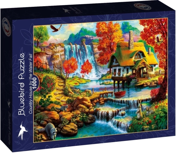 Bluebird puzzle Vidiecky dom pri vodopáde 1000 dielikov