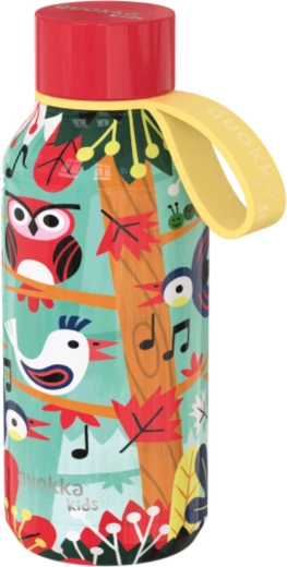 Nerezová termofľaša Quokka Kids solid birds s pútkom 330 ml