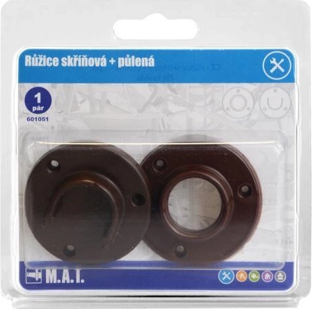 Rozeta skriňová celá a polená – hnedá (1 pár)