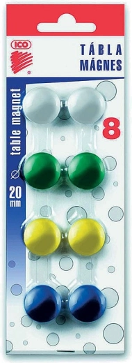 Farebné magnety 20 mm, 8 ks – ICO