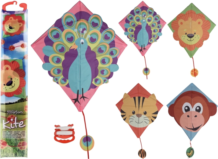 Lietajúci šarkan so zvieracími motívmi 59 × 65 cm