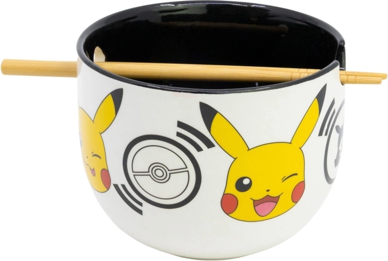 Pokémon ramen miska s paličkami Black Logos v darčekovej krabičke - 1 kus