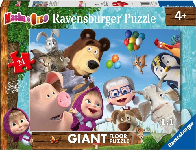 Ravensburger obrovské podlahové puzzle Máša a medveď (24 dielikov)
