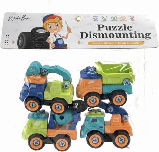 Stavebný set DIY – miešačka, žeriav a bager so svetlami a zvukmi