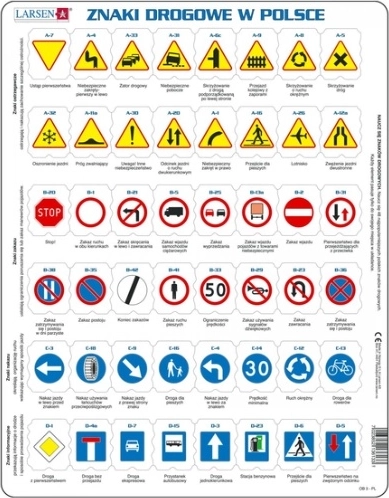 Larsen dopravné značky v Poľsku – edukačné puzzle