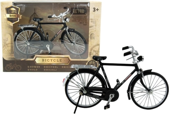 Kovový bicykel v krabičke