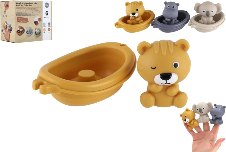 Gumené lodičky do vane so zvieratkami, sada