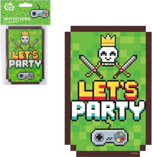 Pozvánky s obálkami Game On, 6 ks