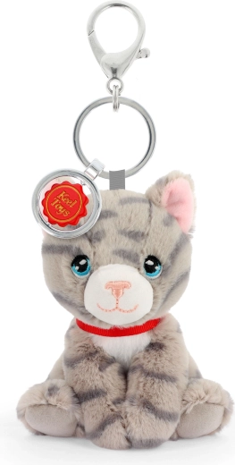 Keeleco prívesok na tašku sivá mačka 12 cm