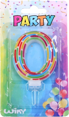 Párty sviečka číslo 0 s čiarkami