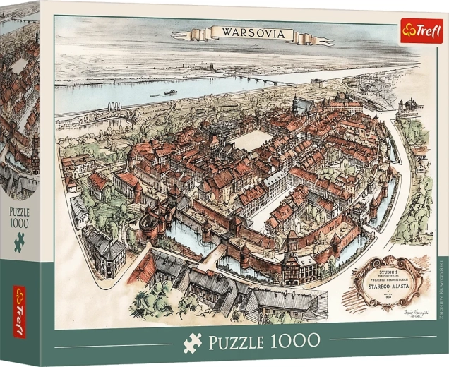 Puzzle Trefl – projekt rekonštrukcie Starého Mesta, Varšava 1951 – 1000 dielikov