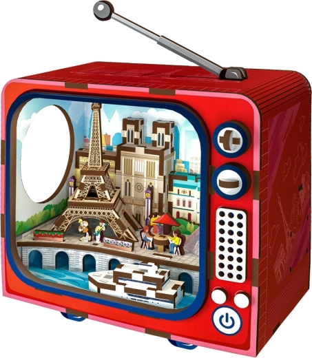2Kids Toys 3D drevená skladačka retro TV Paríž
