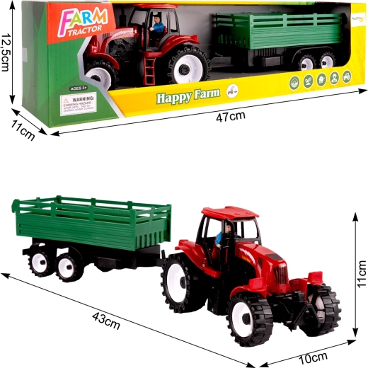 Traktor s prívesom 43 cm