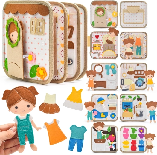 2Kids Toys senzorická busy kniha domček s bábikou