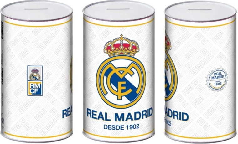 Kovová pokladnička Real Madrid 10 × 10 × 17,5 cm