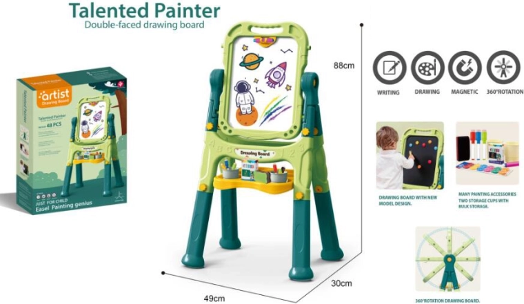 Umelecká obojstranná tabuľa 48 dielov zelená