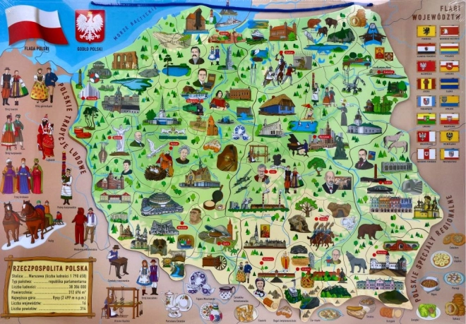 Magnetická mapa Poľska 3 v 1