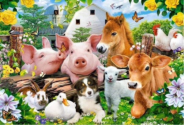Detské puzzle MAXI – FARM FRIENDS, 40 dielikov, CASTORLAND