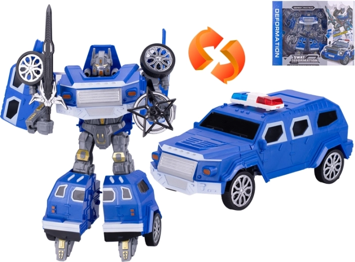 Policajné auto transformujúce sa na robota 31 cm