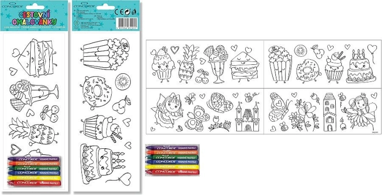 Cestovné samolepiace omaľovánky CONCORDE so 6 voskovkami