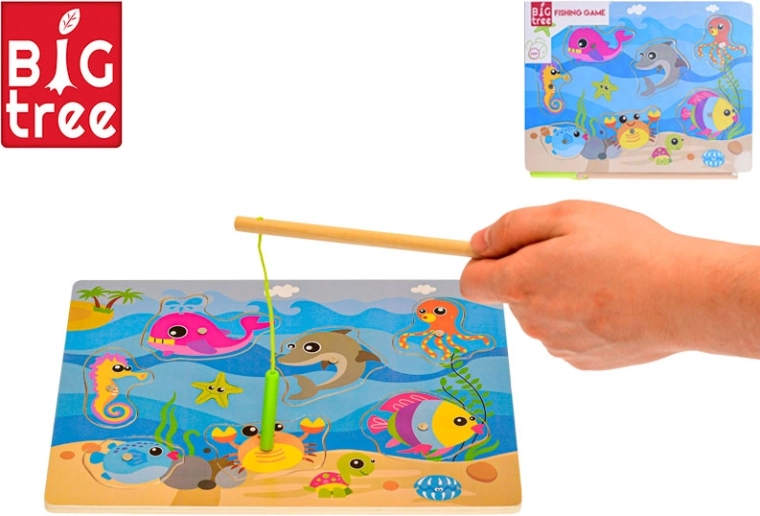 Big Tree drevená magnetická hra Ryby