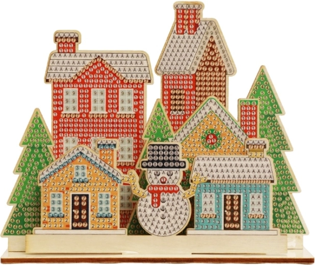 2Kids Toys diamantové maľovanie so stojanom – vianočné mestečko