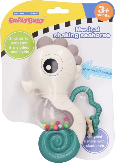 Hrkálka morský koník s hudbou a svetlami 16 cm