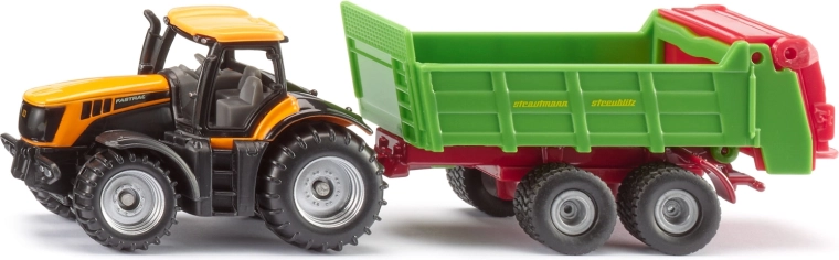 Siku traktor JCB s univerzálnym rozmetadlom Strautmann