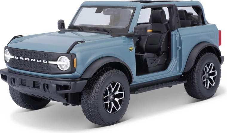 Maisto 2021 Ford Bronco Badlands bez dverí modrý 1:18