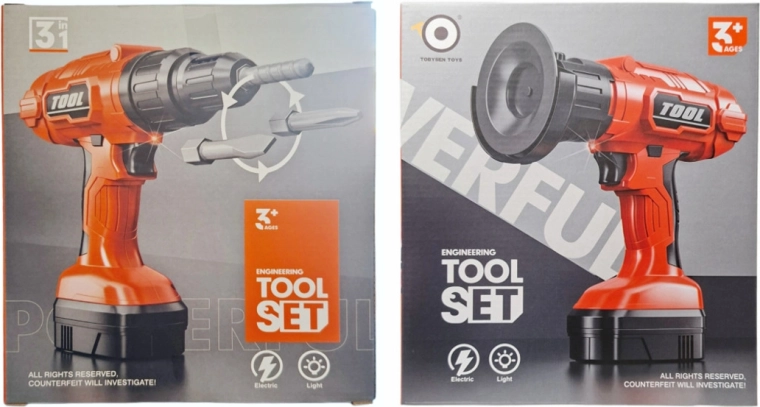 Detská elektrická vŕtačka a brúska 2v1 – sada náradia na batérie