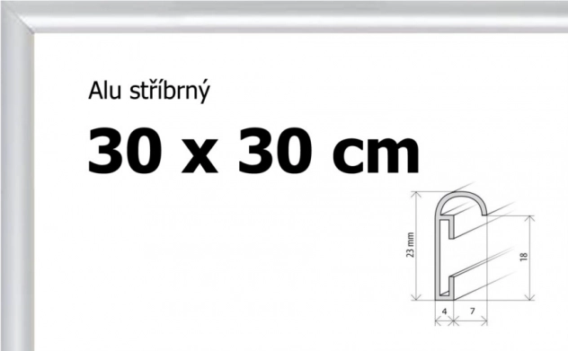 Hliníkový rám 30x30 cm v striebornej farbe