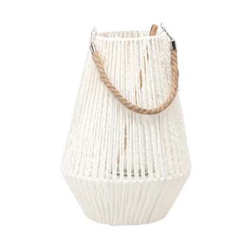 Lampáš 35 cm biely so sklenenou vložkou