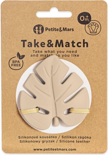 Petite&Mars silikónové hryzátko Take&Match desert sand 0m+