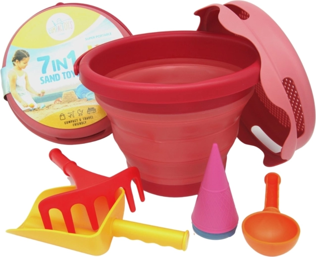 Compactoys skladacia sada na piesok 7 v 1 červená