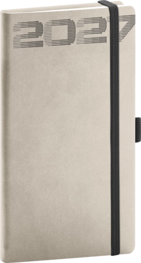 Notique vreckový diár Aprint Top 2027 svetlosivý 9 × 15,5 cm