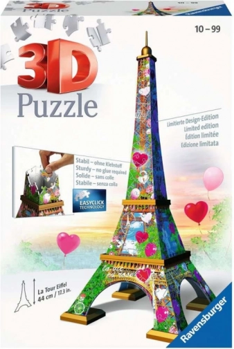 Puzzle 216 dielikov 3D Eiffelova veža Love Edition