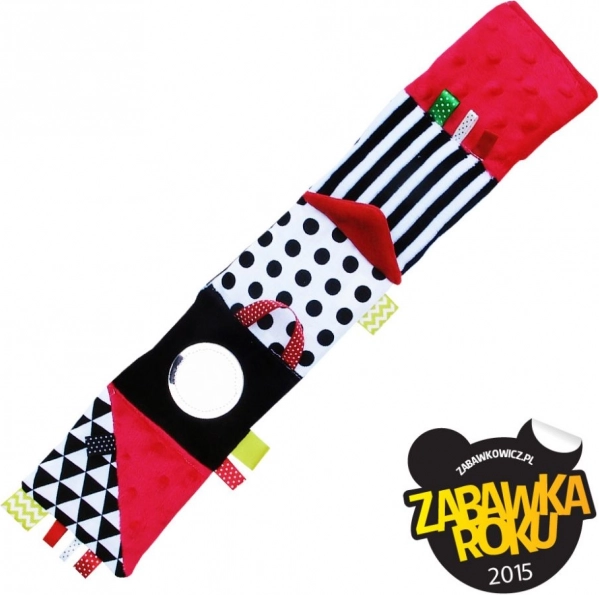 Červená senzorická látková knižka pre bábätká