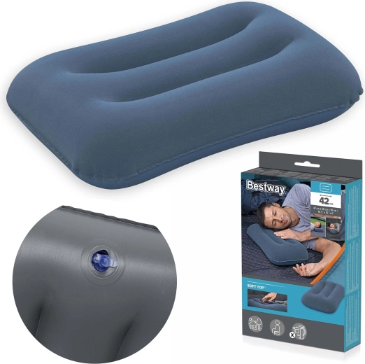 Nafukovací velúrový vankúš Bestway 42 × 26 cm