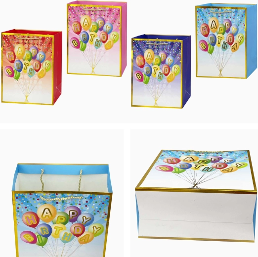 Papierová darčeková taška TORO Happy Birthday 32 × 26 × 12 cm