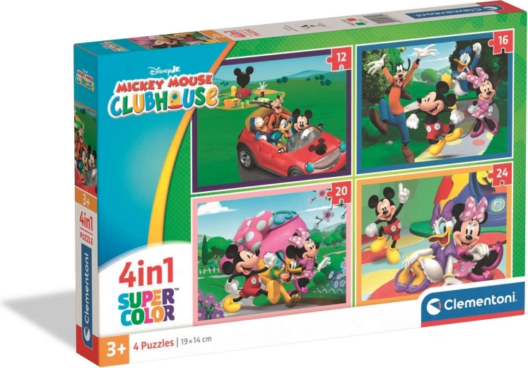 Puzzle 4v1 MICKEYHO KLUBÍK (12, 16, 20 a 24 dielikov) – CLEMENTONI
